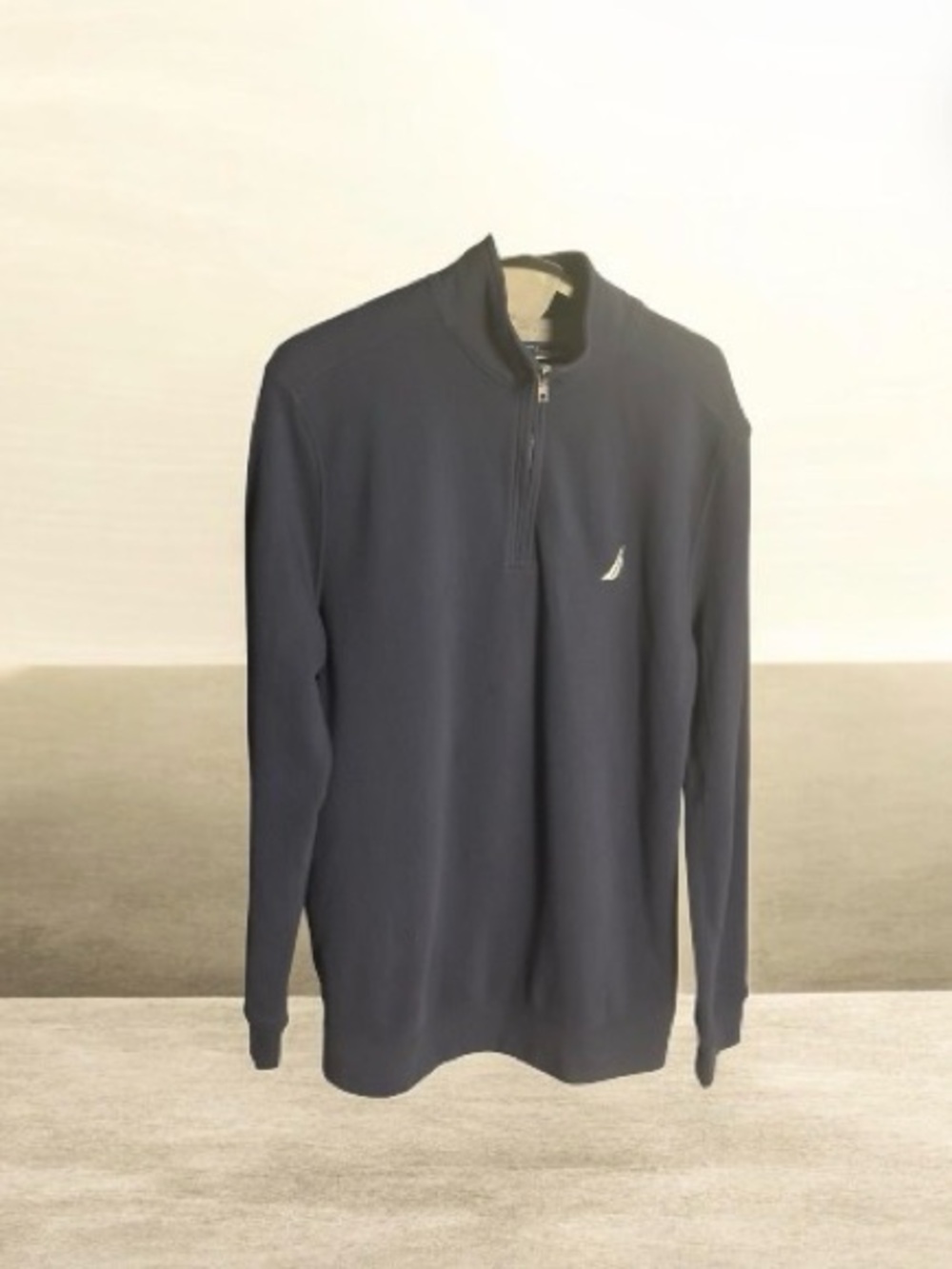 Nautica Men's Navy 1/4 Zip Stand-Collar Sweater casual wardrobe high-quality 2XL